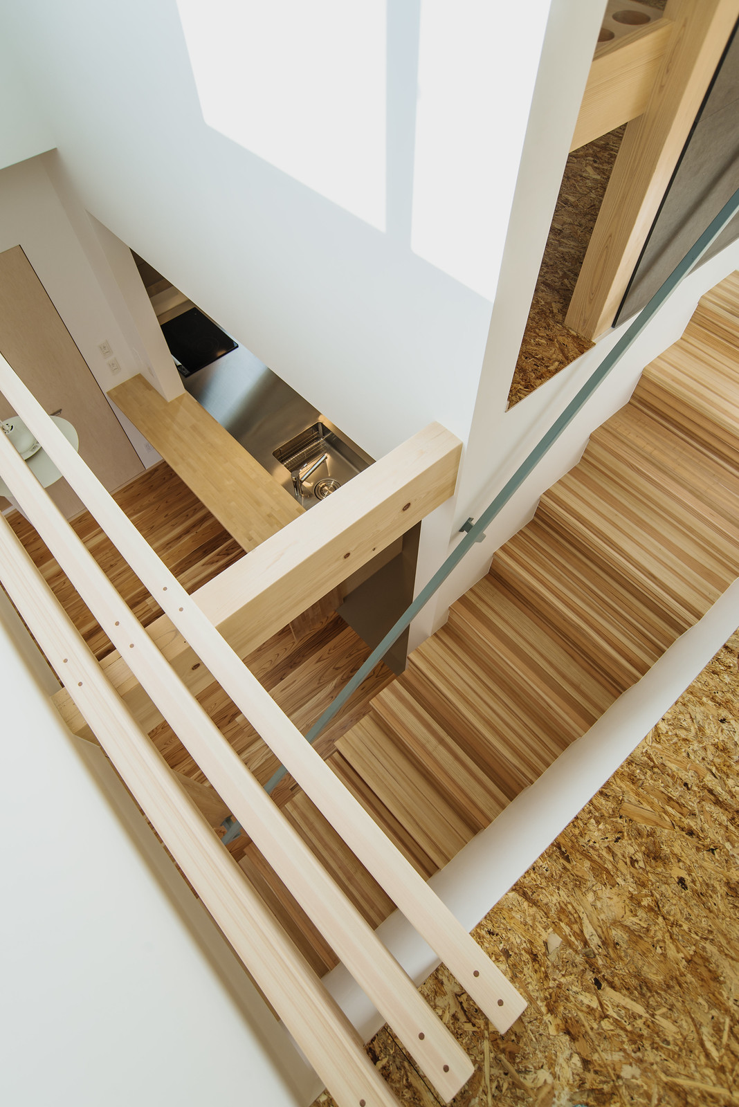 吹抜け見下ろし｜大阪の住宅｜庄司洋建築設計事務所